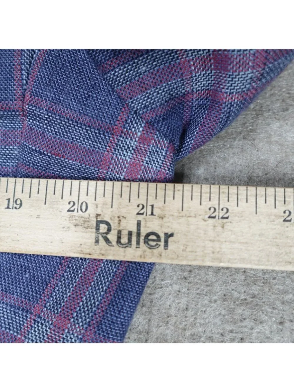 Tommy Hilfiger Sport Coat Jacket 40L Blue Plaid 100% Linen